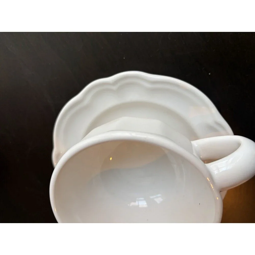 Pfaltzgraff Heritage White Set of 5 Cups & Saucers Set USA 2-1